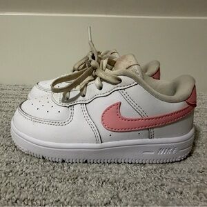 Nike Force 1 Low White Medium Soft Pink Baby Toddler Size 8C IF1674-104